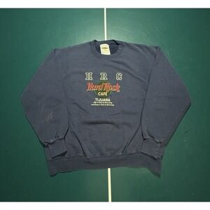 Vintage Hard Rock Cafe Tijuana‎ Pullover Sweatshirt Crewneck Size XL Faded Blue